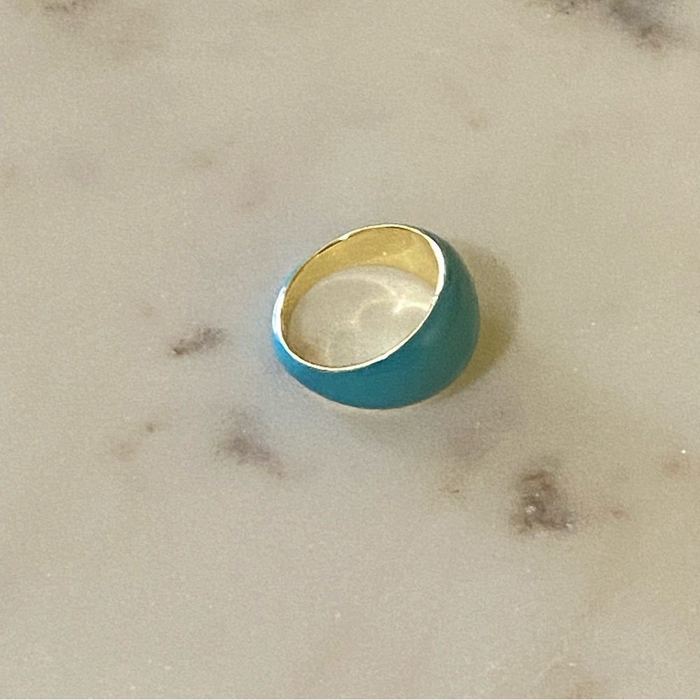 Gorjana Turquoise Dome Ring with Gold Interior - Picture 5 of 5